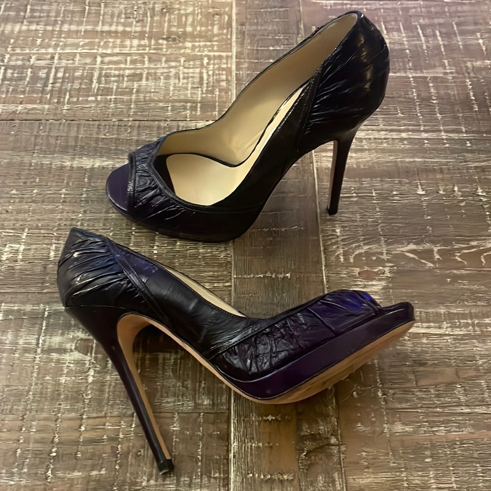 Jimmy Choo purple open toe pumps sz 40